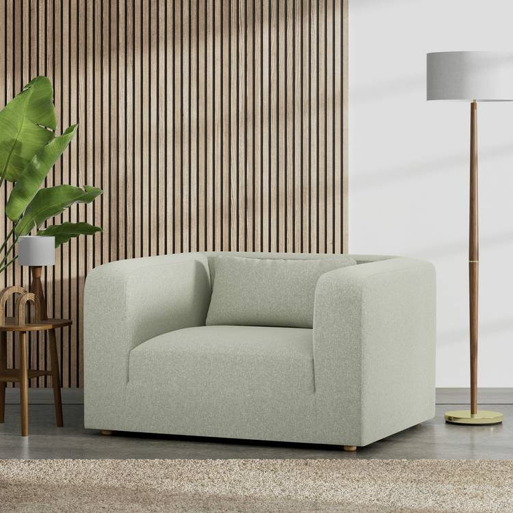 Habitat Lars Fabric Cuddle Chair - Sage Green