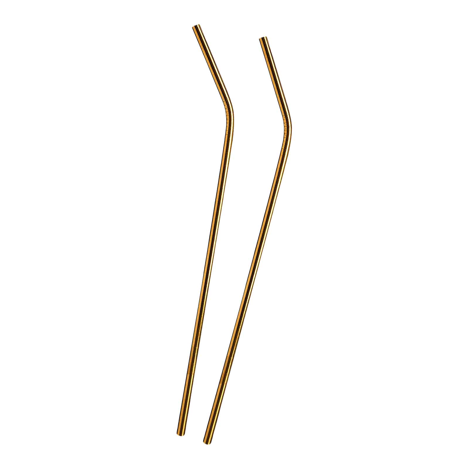 Edelstahl-Trinkhalme Gold, 2 Stück