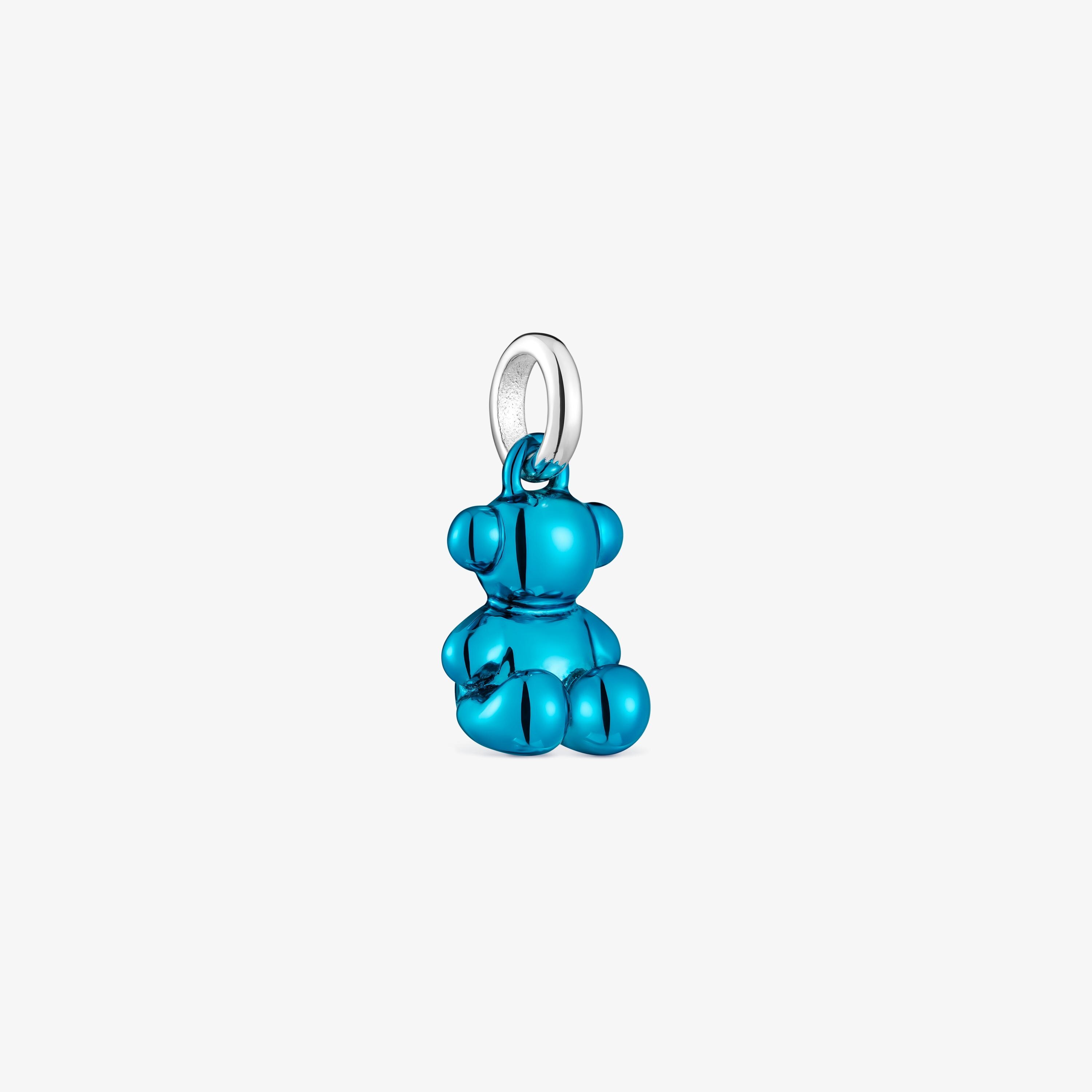 Colgante oso pequeño de acero en color azul Bold Bear