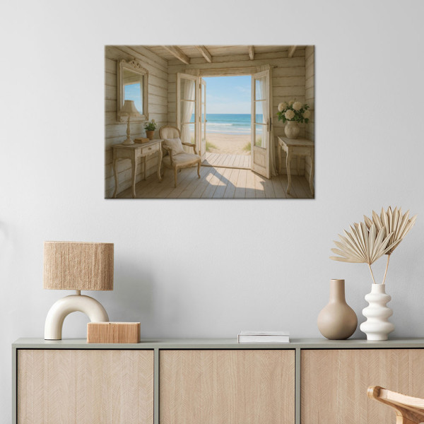 Obraz do salonu sypialni jadalni, Widok na plażę Shabby Chic 30x20
