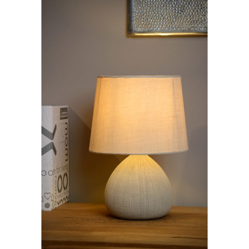 Lampe à poser Ramzi crème E14 40 W LUCIDE