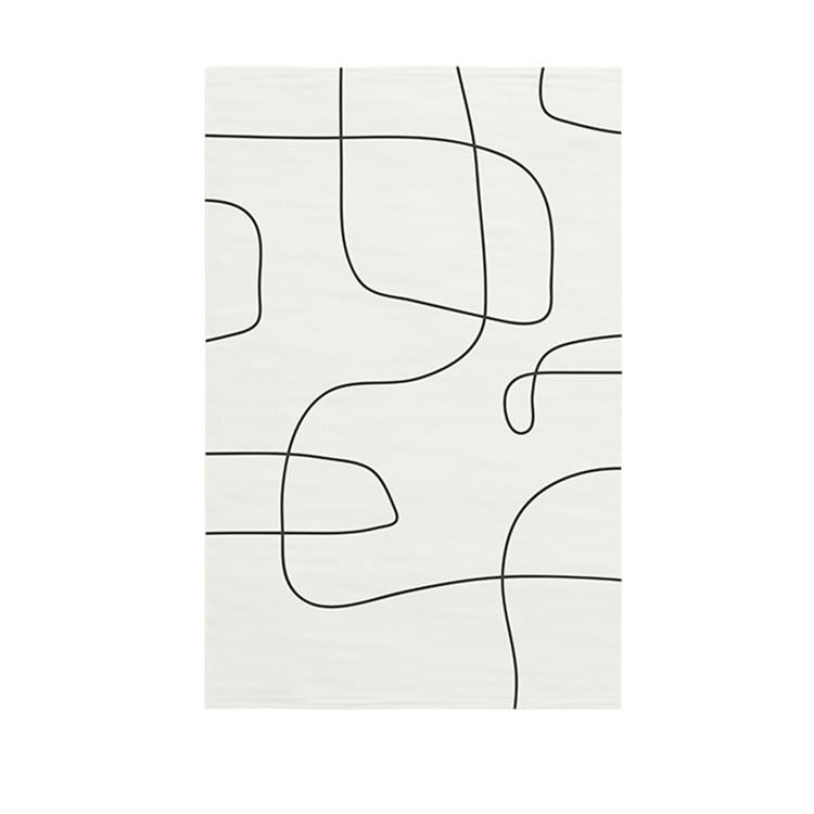 - Tapis salon lignes design polyester beige