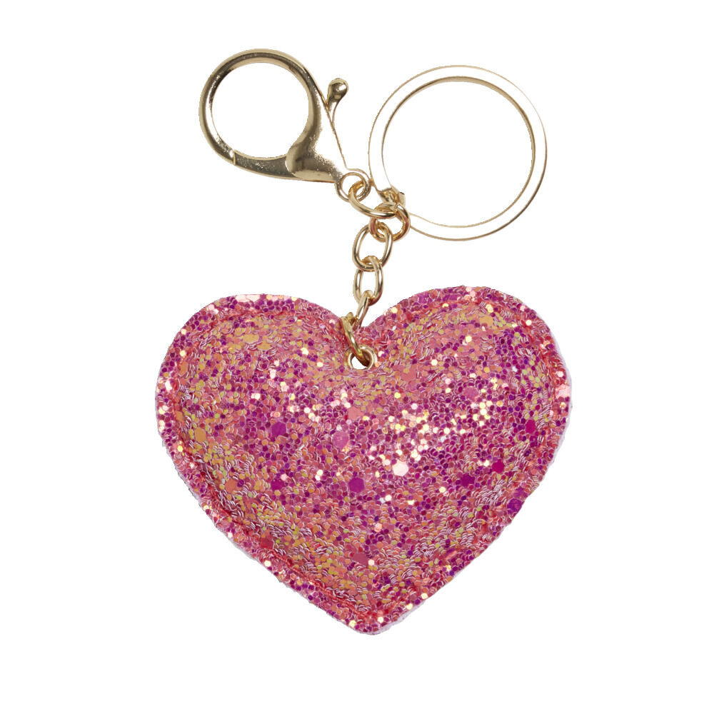 Porte clé pailleté étoile ou coeur