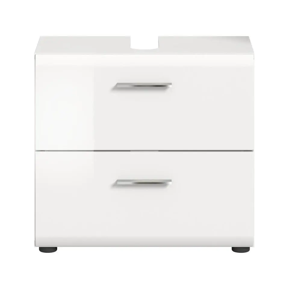 Hioshop Ice wastafel 2 lades wit hoogglans- wit