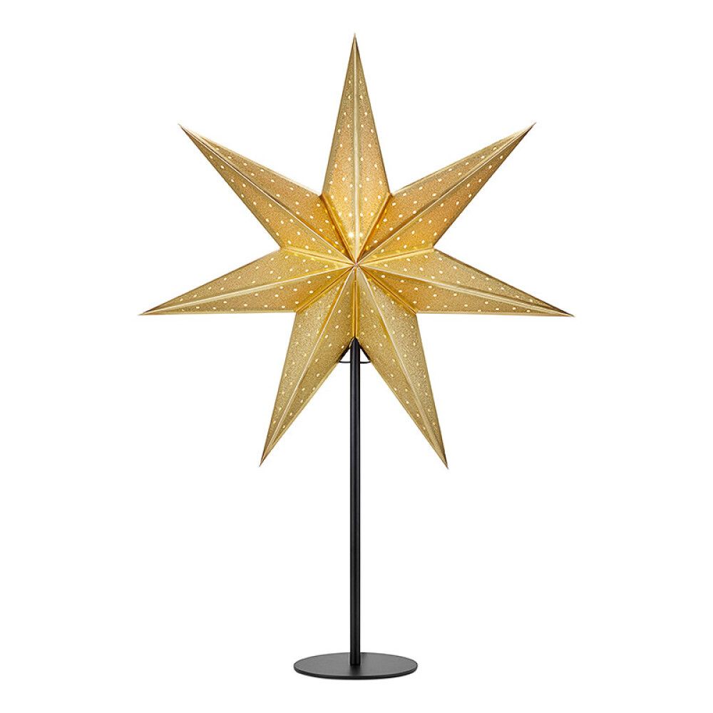 ADVENTSSTJERNE MARKSLÖJD GLITTER STÅENDE Ø45CM SVART/GULL