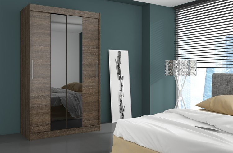Szafa przesuwna z lustrem DALLAS 180 Choco