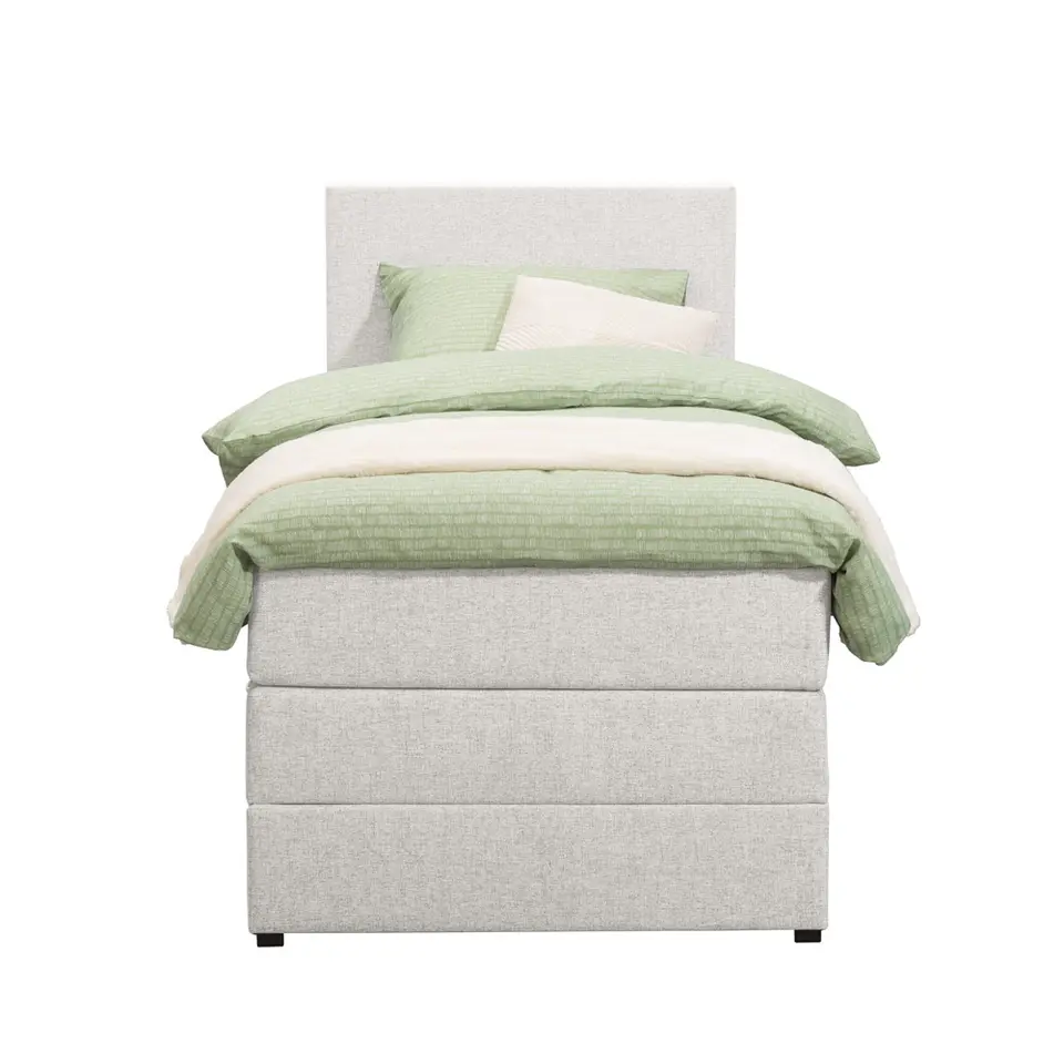 Boxspring met opbergruimte Liv egaal - ecru - 90x200 cm