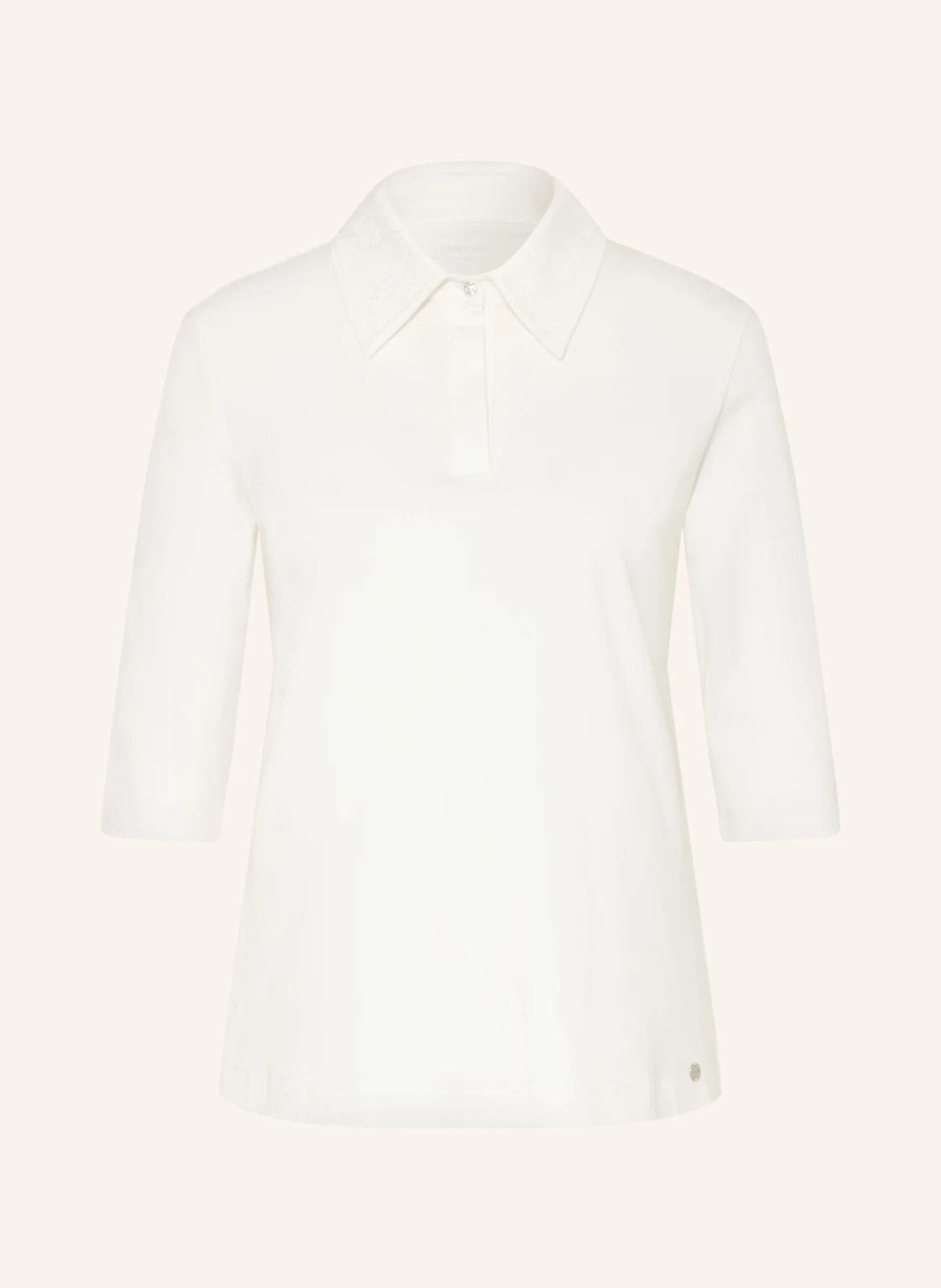 MARC CAIN Jersey-Poloshirt mit 3/4-Arm und Schmucksteinen