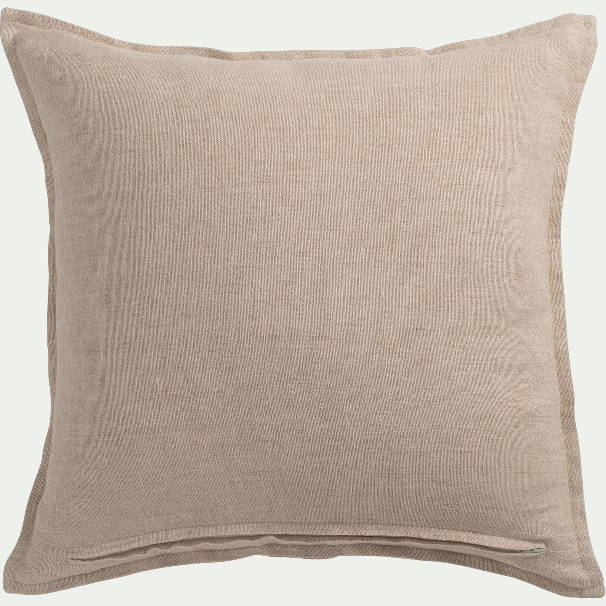 LAURET - Coussin rayé en lin 45x45cm - jaune