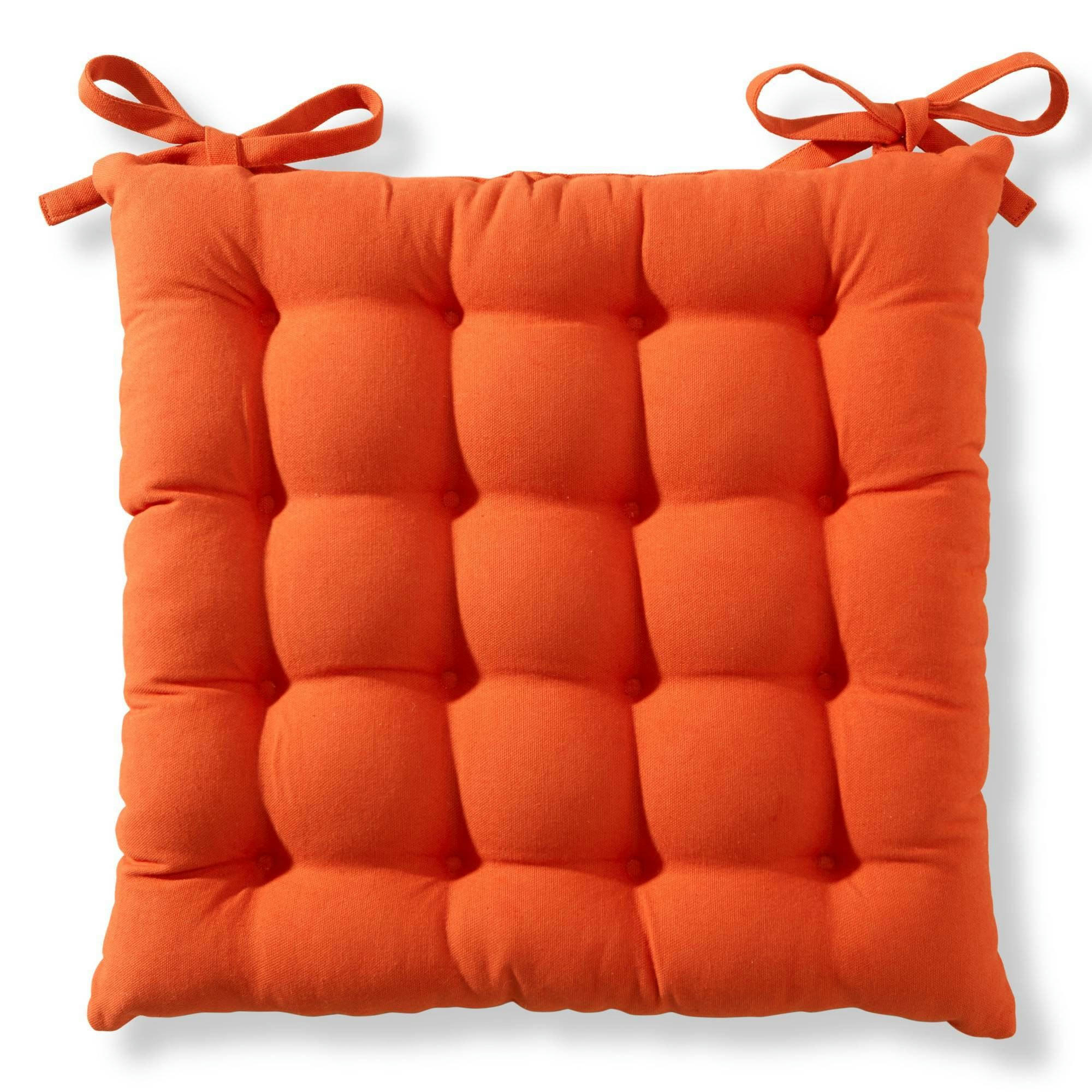 SEIZE - Lot de 2 galettes 40x40 orange potiron en coton