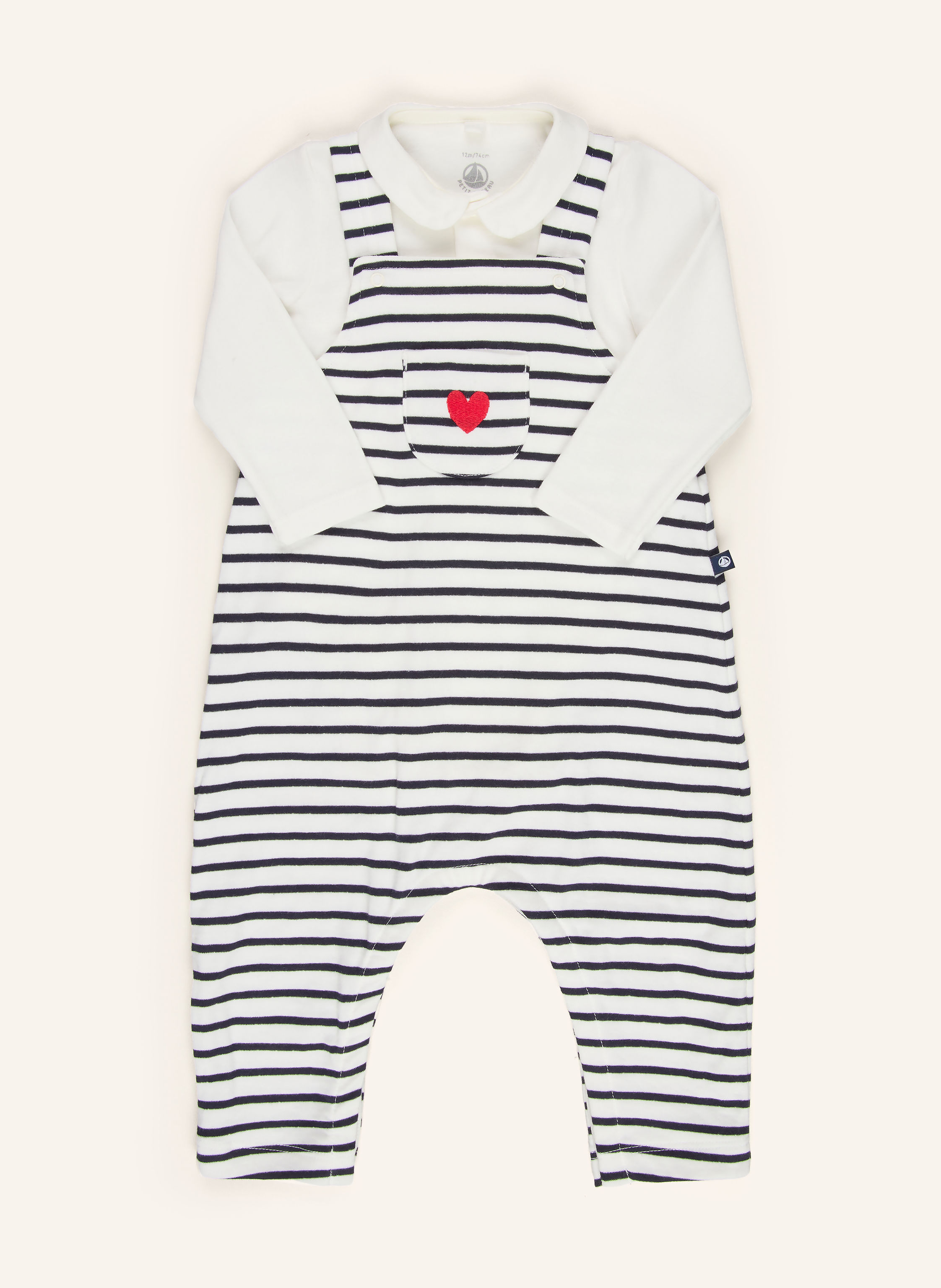 PETIT BATEAU Set: Latzhose und Body