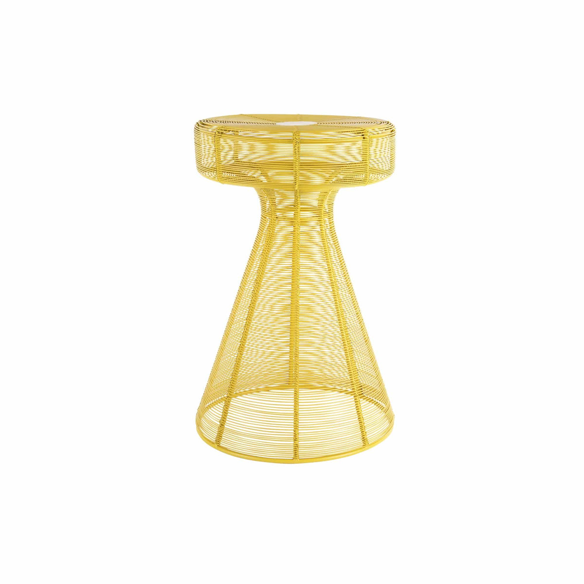 Leitmotiv bijzettafel Cuerda Corcho - geel - Ø30.5cm