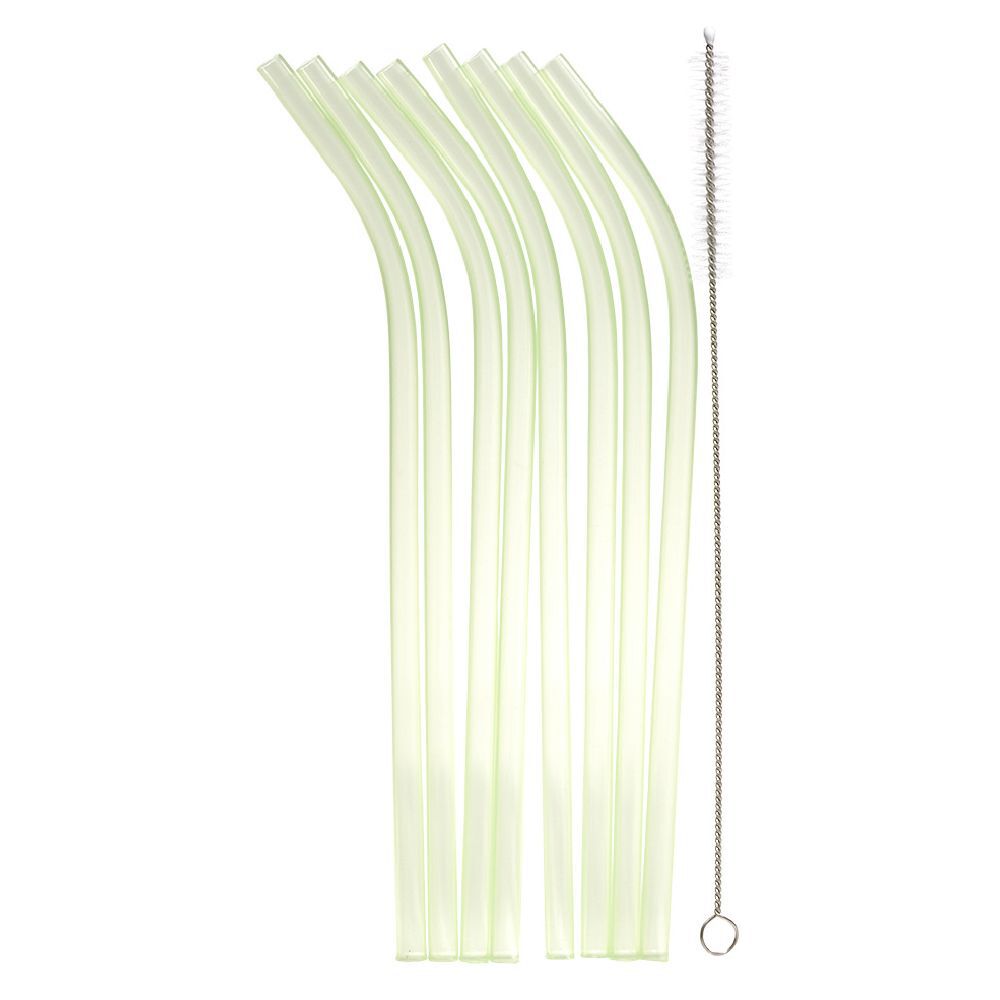 Paille réutilisable en plastique multicolore x8