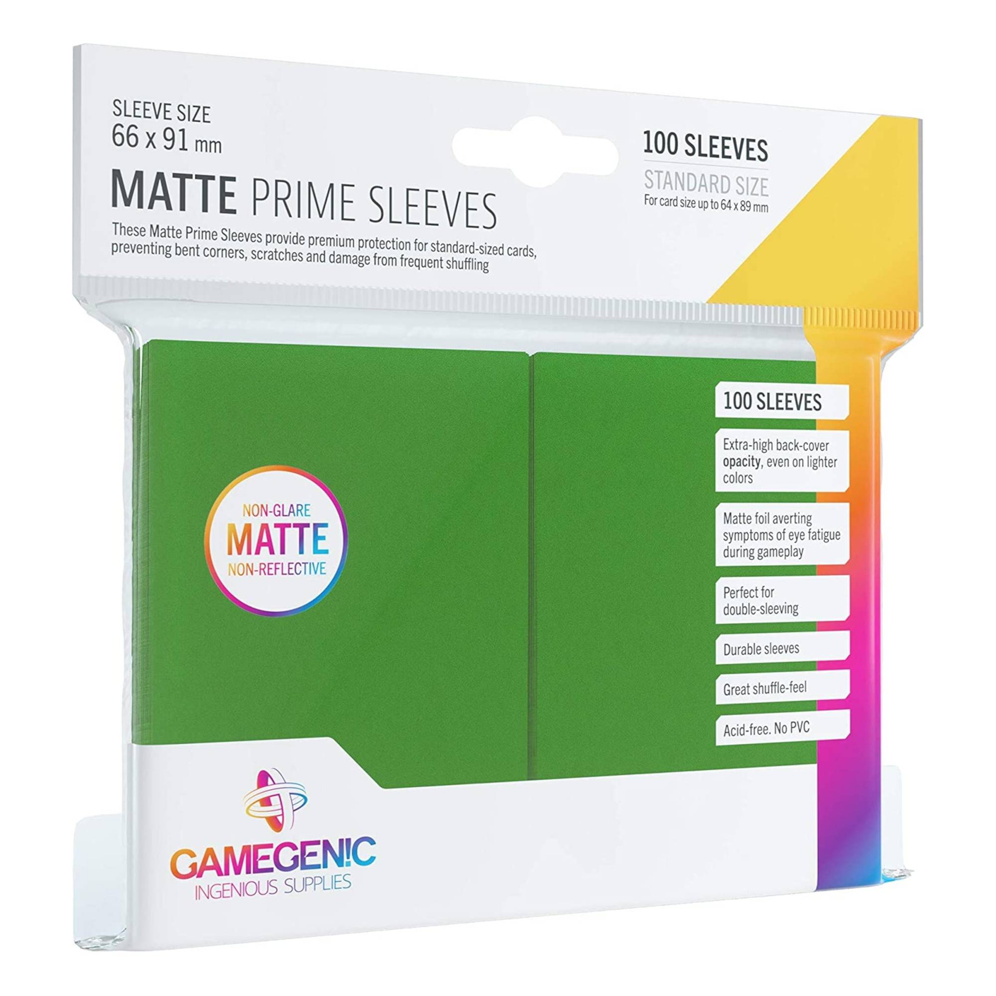 Gamegenic Green Matte Prime Card Sleeves 100 Pack