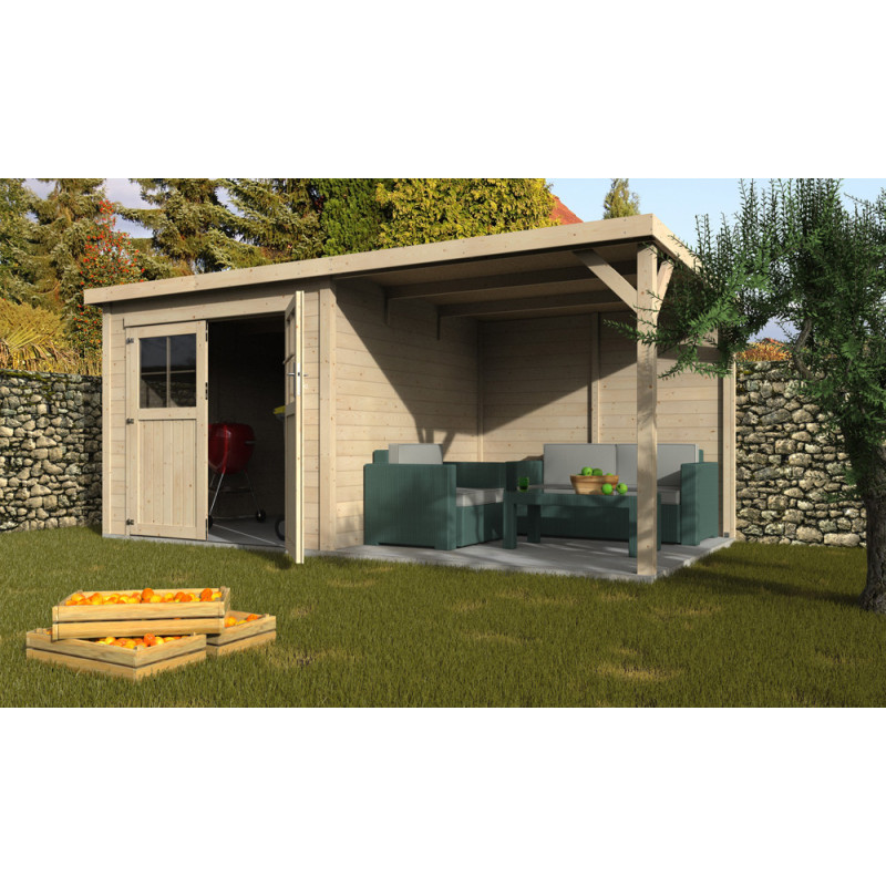 Abri de jardin en bois Paradis 19 mm 4,77 x 2,56 m DÉCOR ET JARDIN