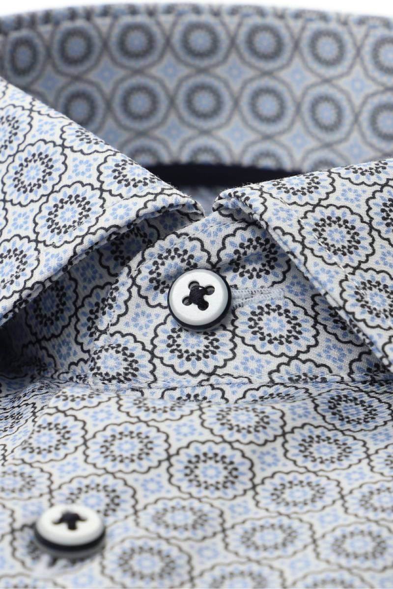 ETERNA Comfort Fit Dynamic Cotton Hemd blau, Bedruckt