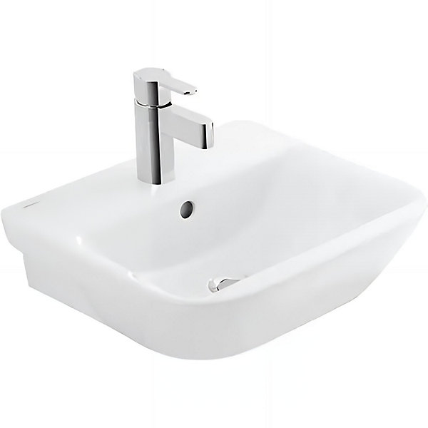 Lavabo mural céramique traditionnelle SANINDUSA Look 50x41 blanc (robinet et vidage non inclus)