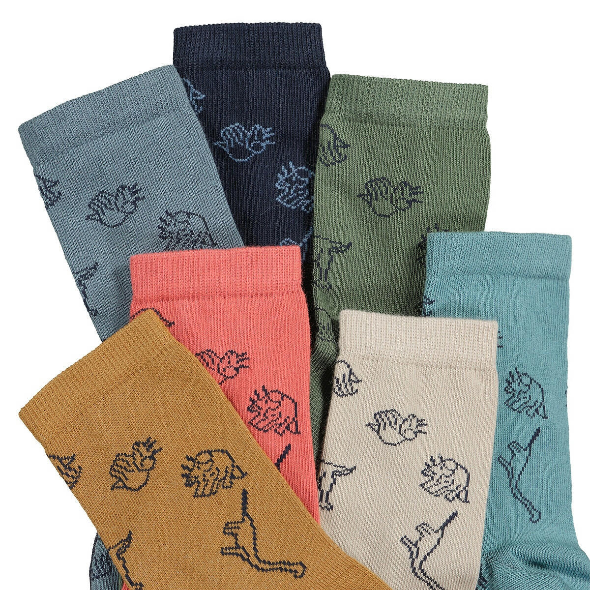 Lot de 7 paires de chaussettes dinosaures