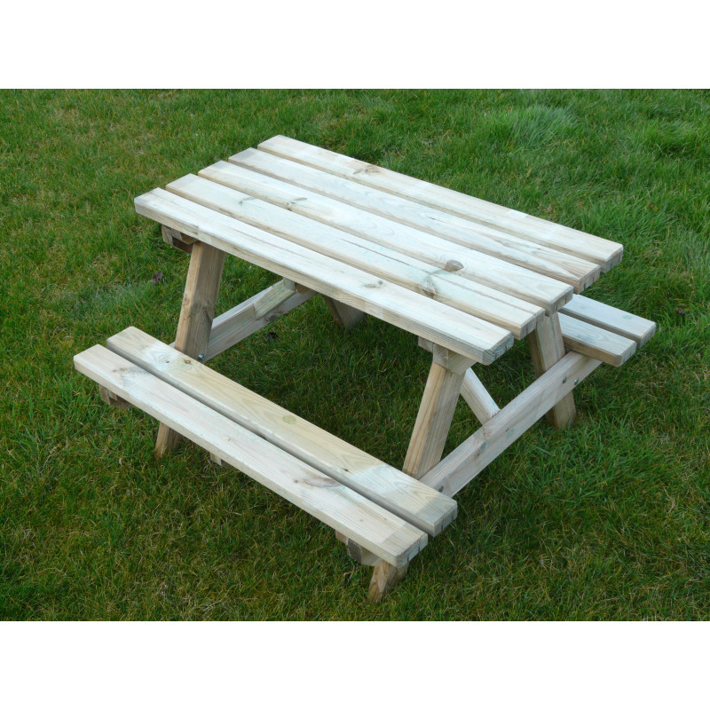 Table de jardin pique-nique pour enfant traitée autoclave 90 x 90 x 57 cm SOLID