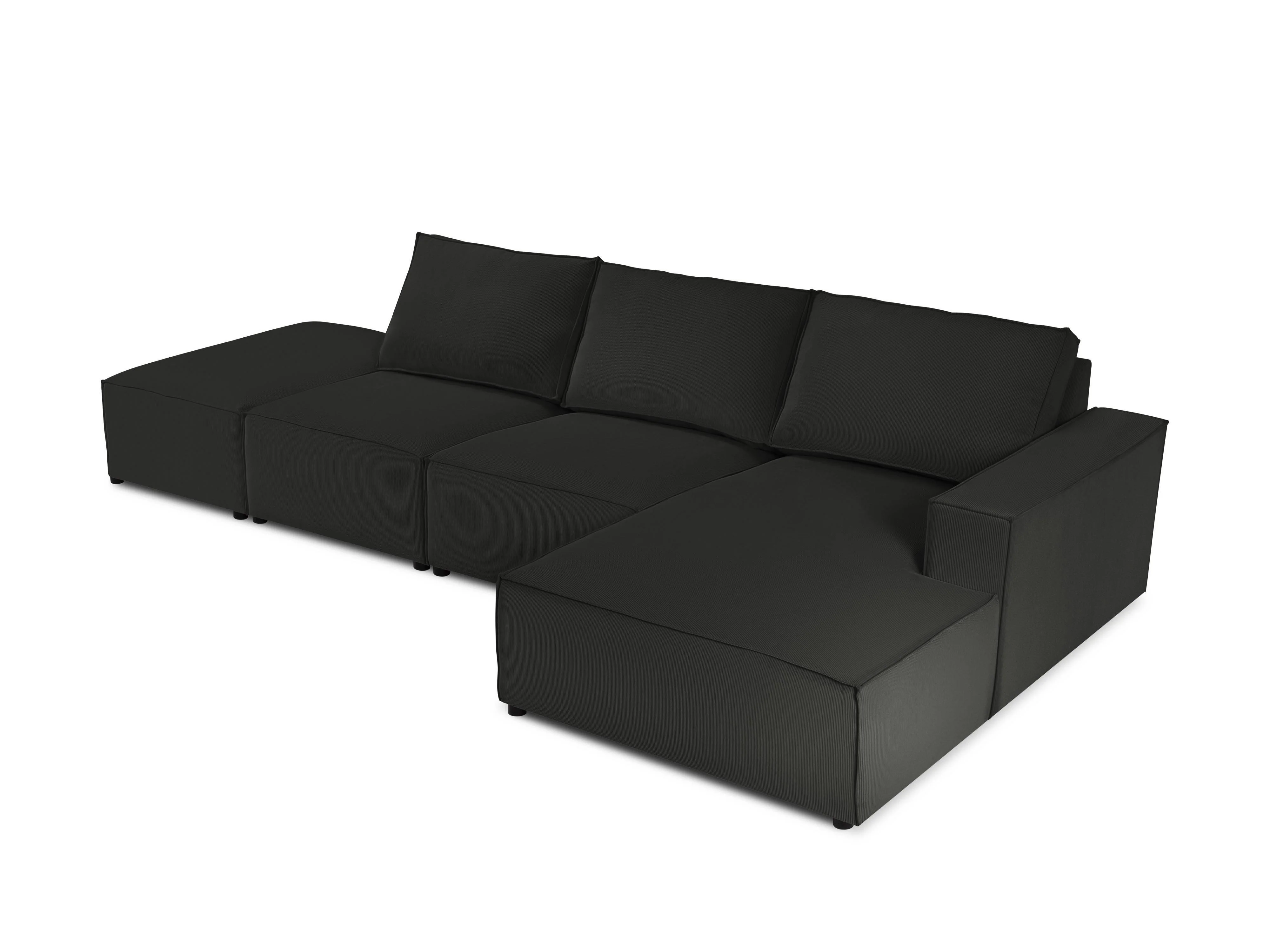 4.5-zitshoekbank Carlo rechts ribstof
