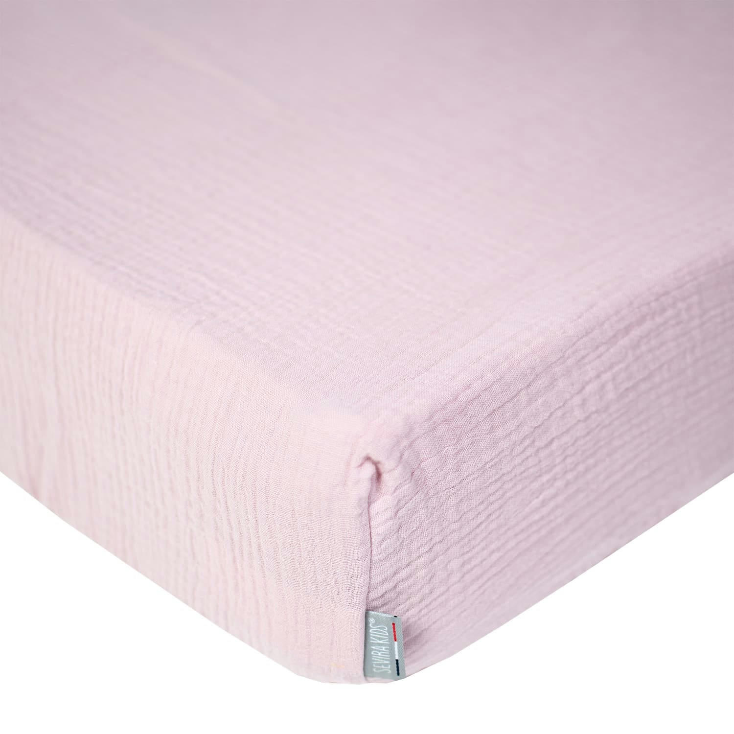 - Drap housse en gaze de coton 60x120