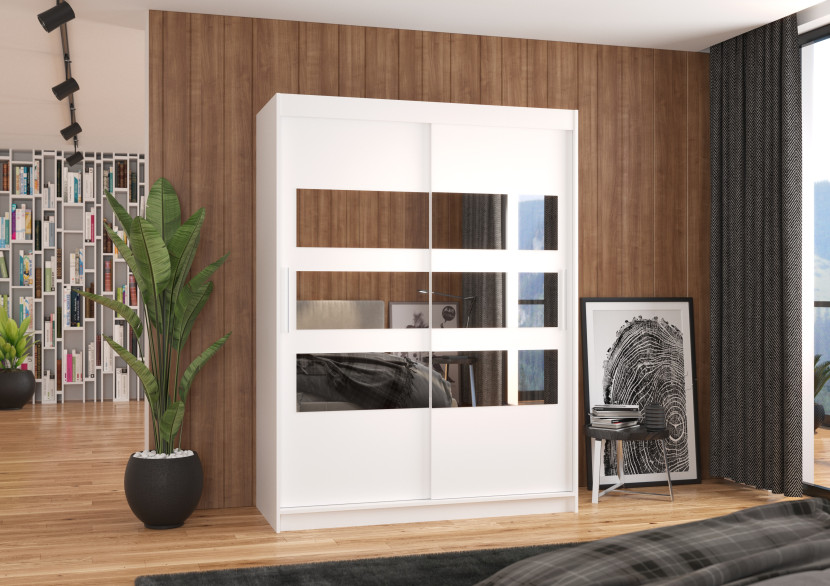 Szafa przesuwna z lustrem FLORENTO 150 White