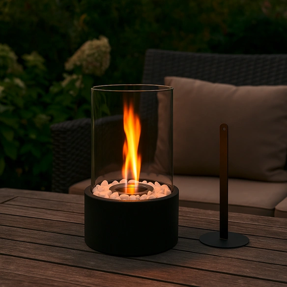 Tischfeuer »Vesuv«, ØxH: ca. 26 × 15,5 cm, schwarz
