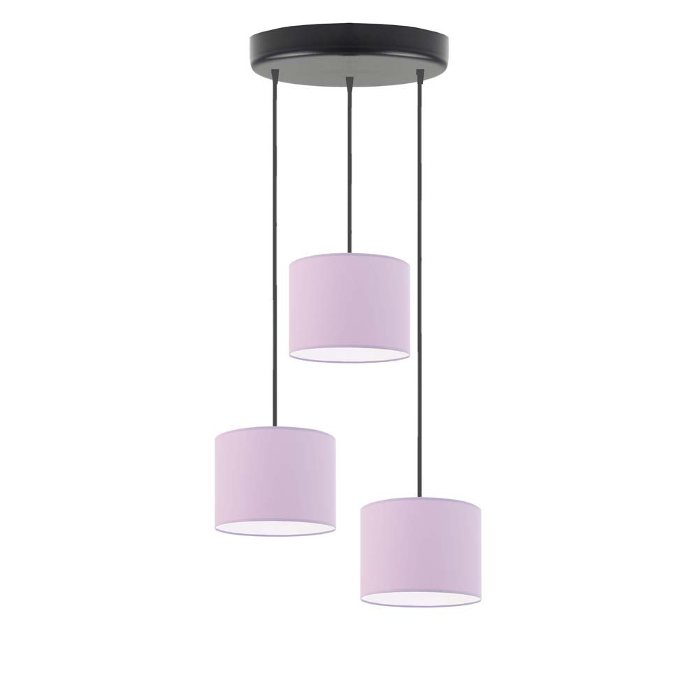 Lampa wisząca PUEBLO regulowana Czarny/ Jasny Fioletowy