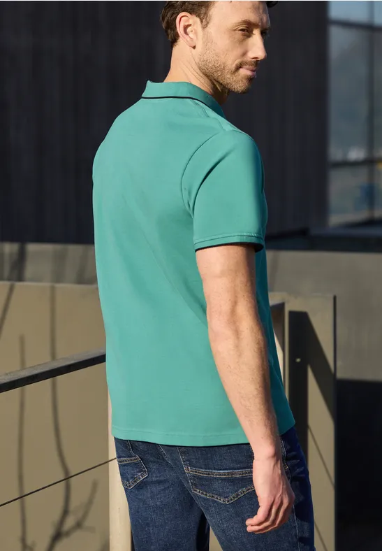 Basic Piqué Poloshirt mit Kontrastdetail