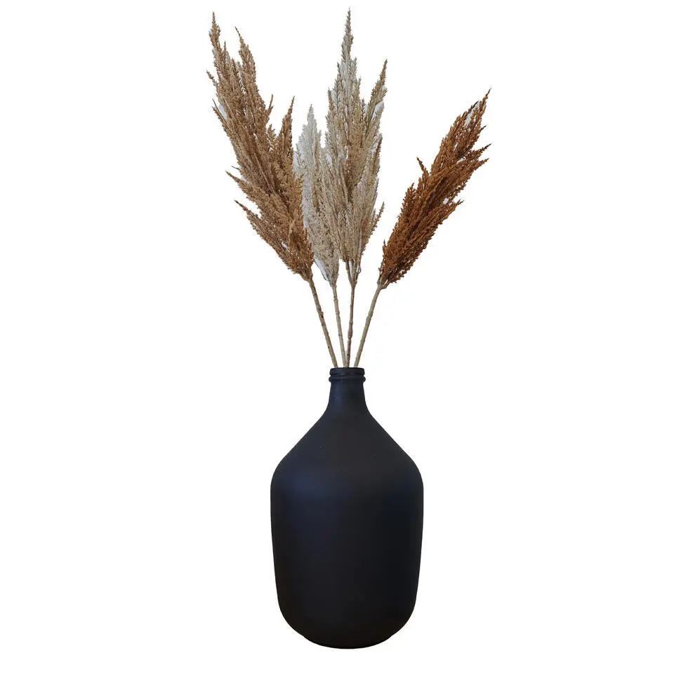 TopArt Pampasgras kunst pluim steel/tak - creme wit - 100 cm