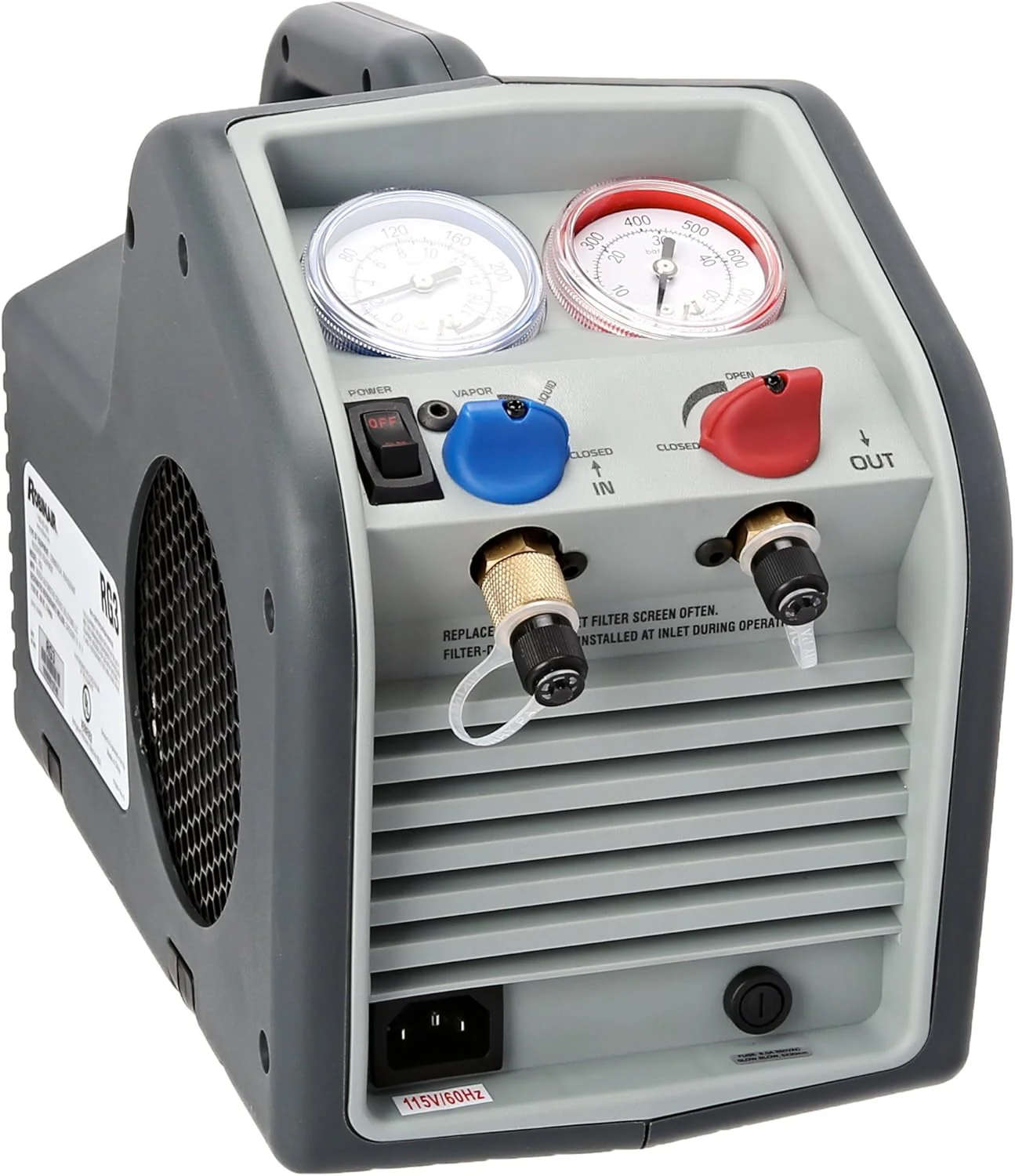 (RG3 Portable Refrigerant Recovery Machine �C 115V, 60Hz, for Both Liquid and Vapor Refrigerant, White