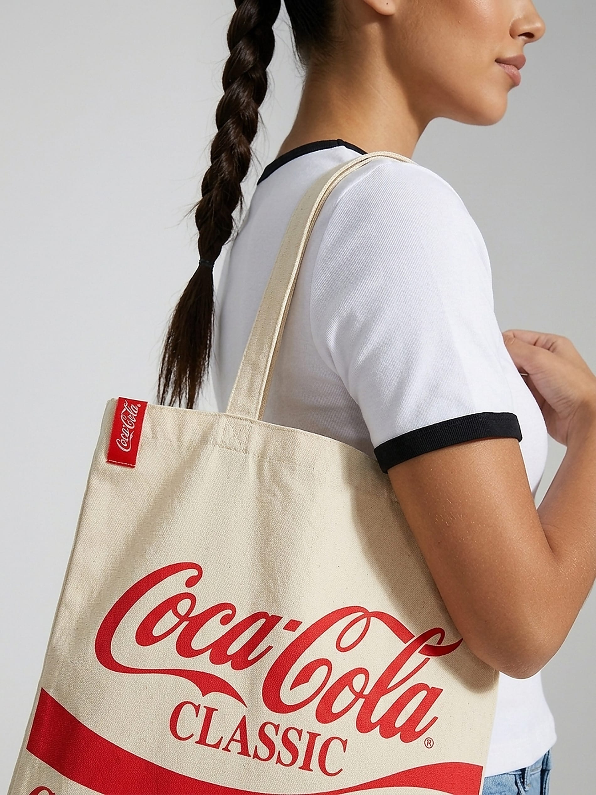 Materiałowa torba shopper z nadrukiem Coca Cola