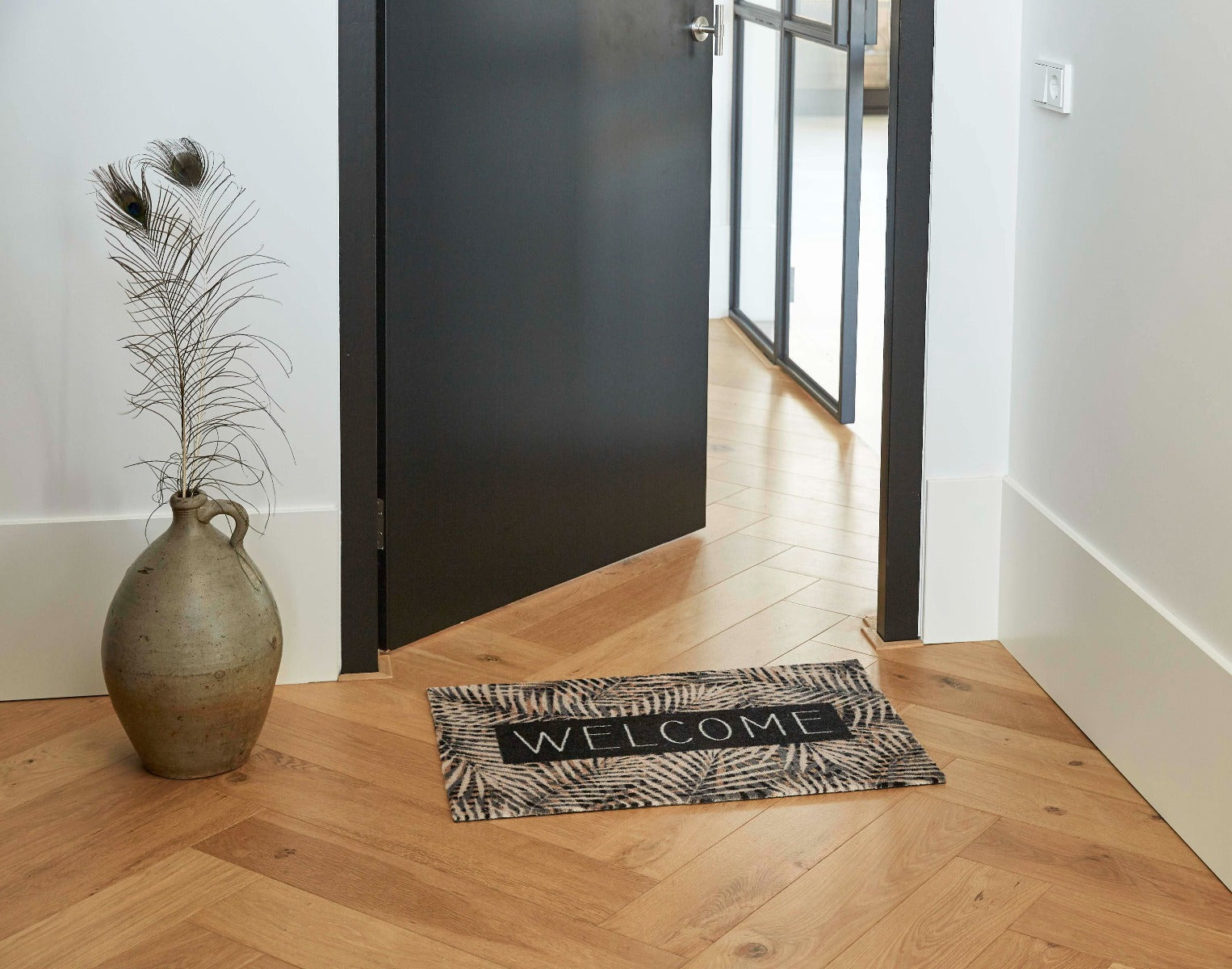 MD Entree - Deurmat - Ambiance - Leaves - Beige - 50 x 75 cm