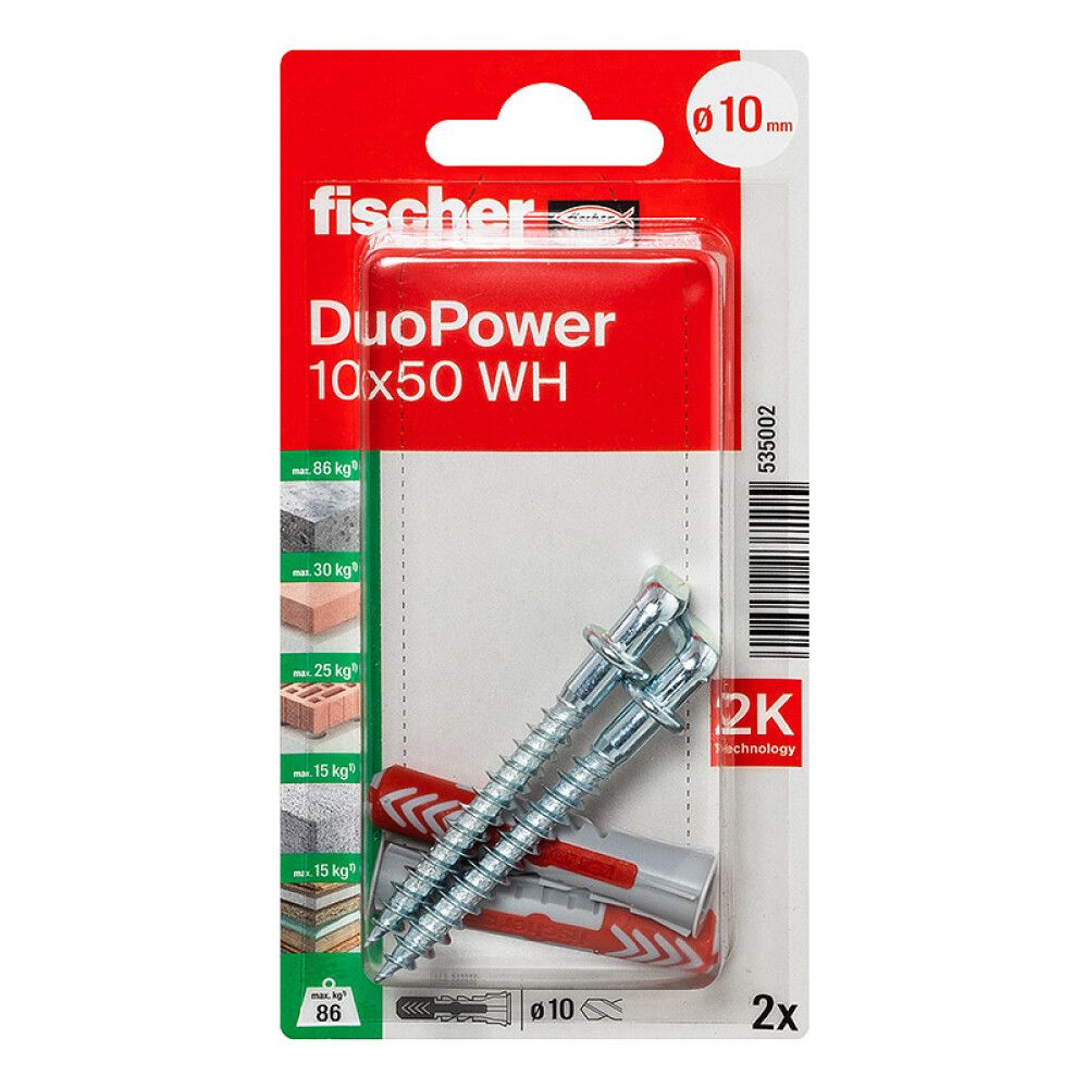 UNIVERSALPLUGG FISCHER DUOPOWER 10X50MM 2STK