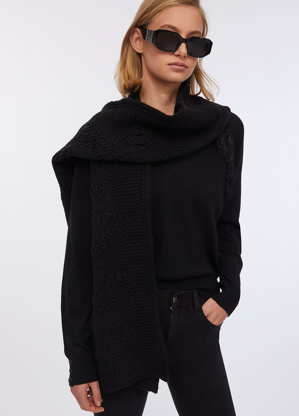 Sciarpa in misto lana con perline