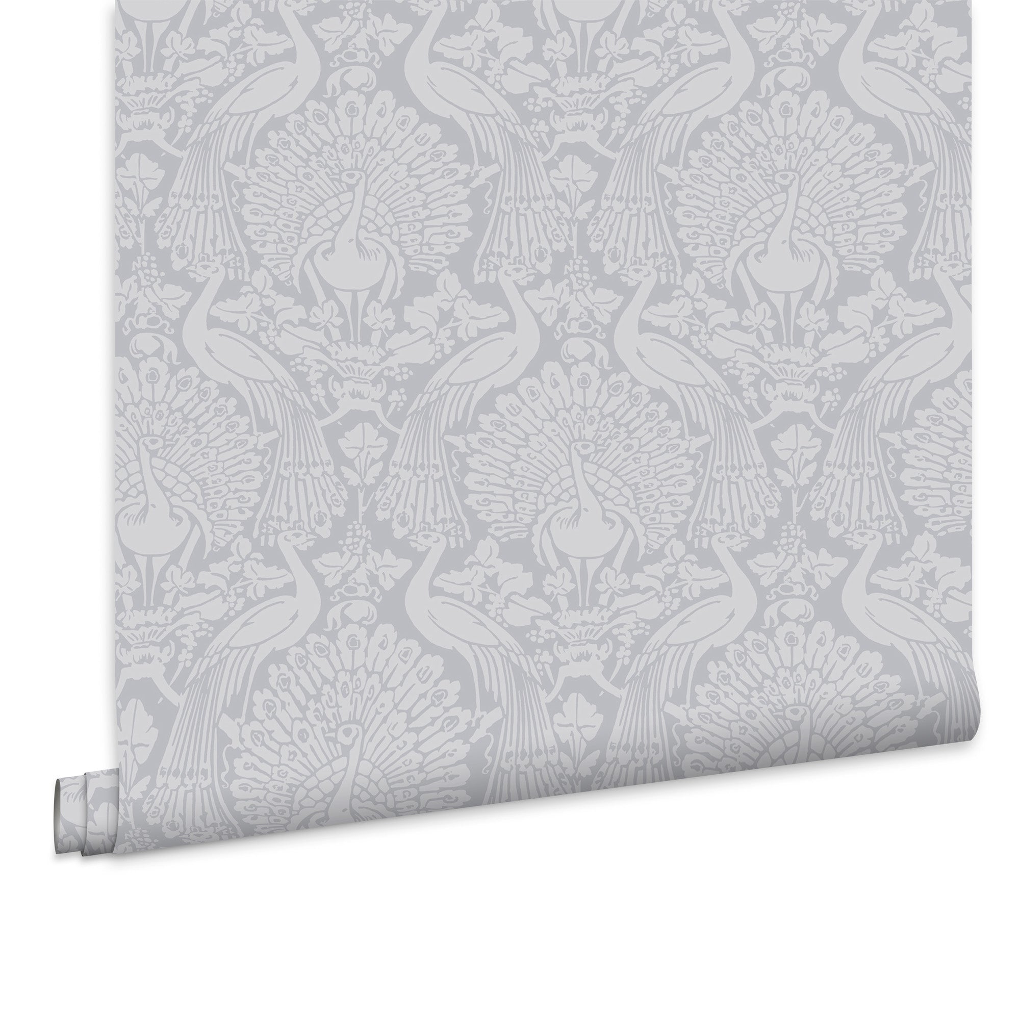 Laura Ashley Vliesbehang - Peacock Damask Pale Slate - 10mx52cm