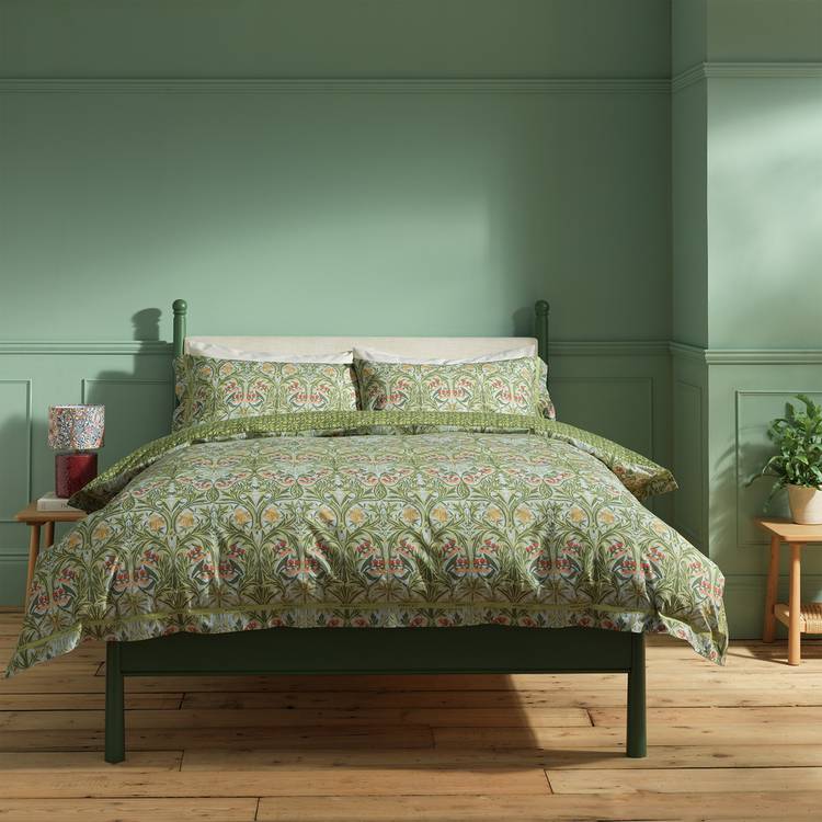 Habitat x Morris & Co. Bluebell Green Bedding Set - Single
