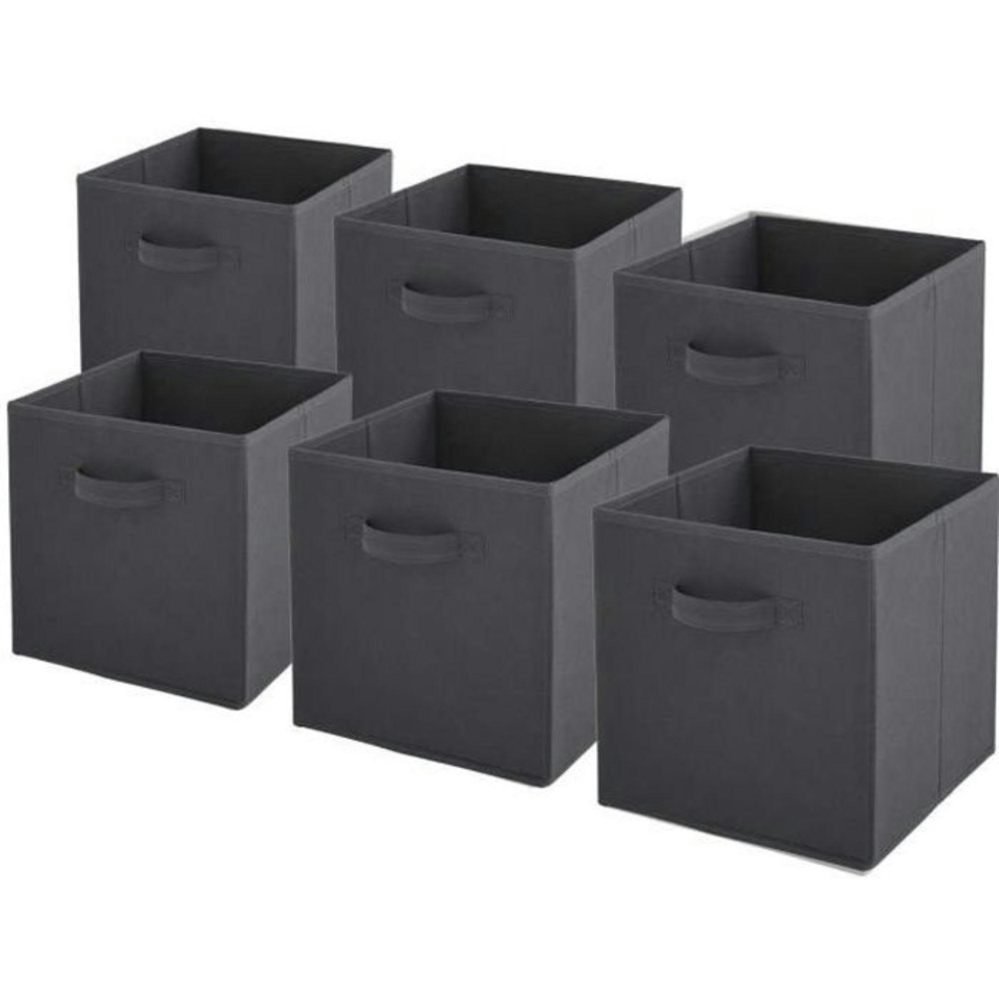 - Lot de 6 paniers  pliables en tissu gris 31x31x31cm