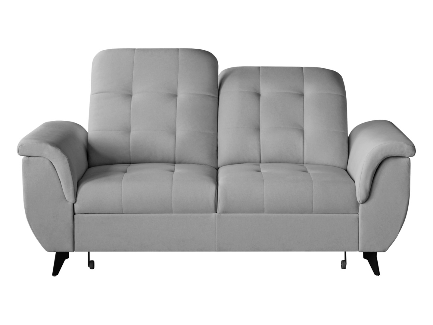 Sofa dwuosobowa Doria z pojemnikiem welurowa szara