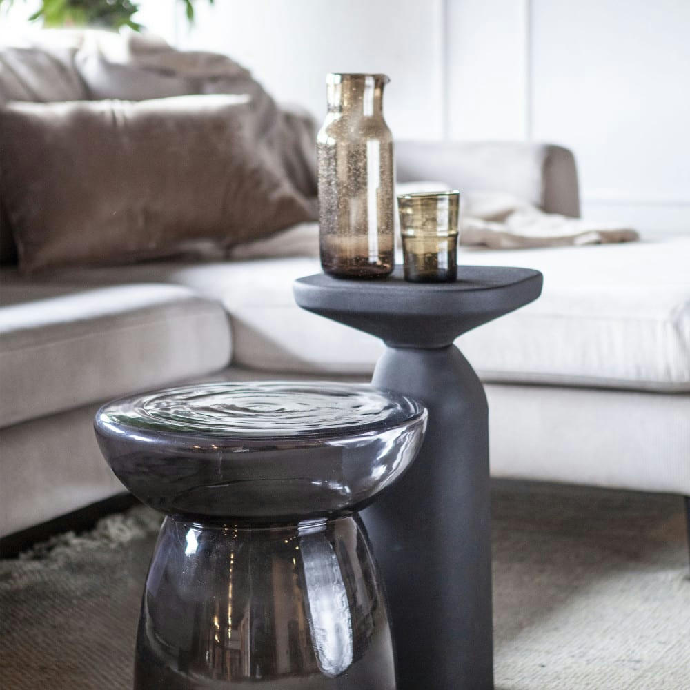 SQUAND - Table d'appoint en aluminium D27cm noir