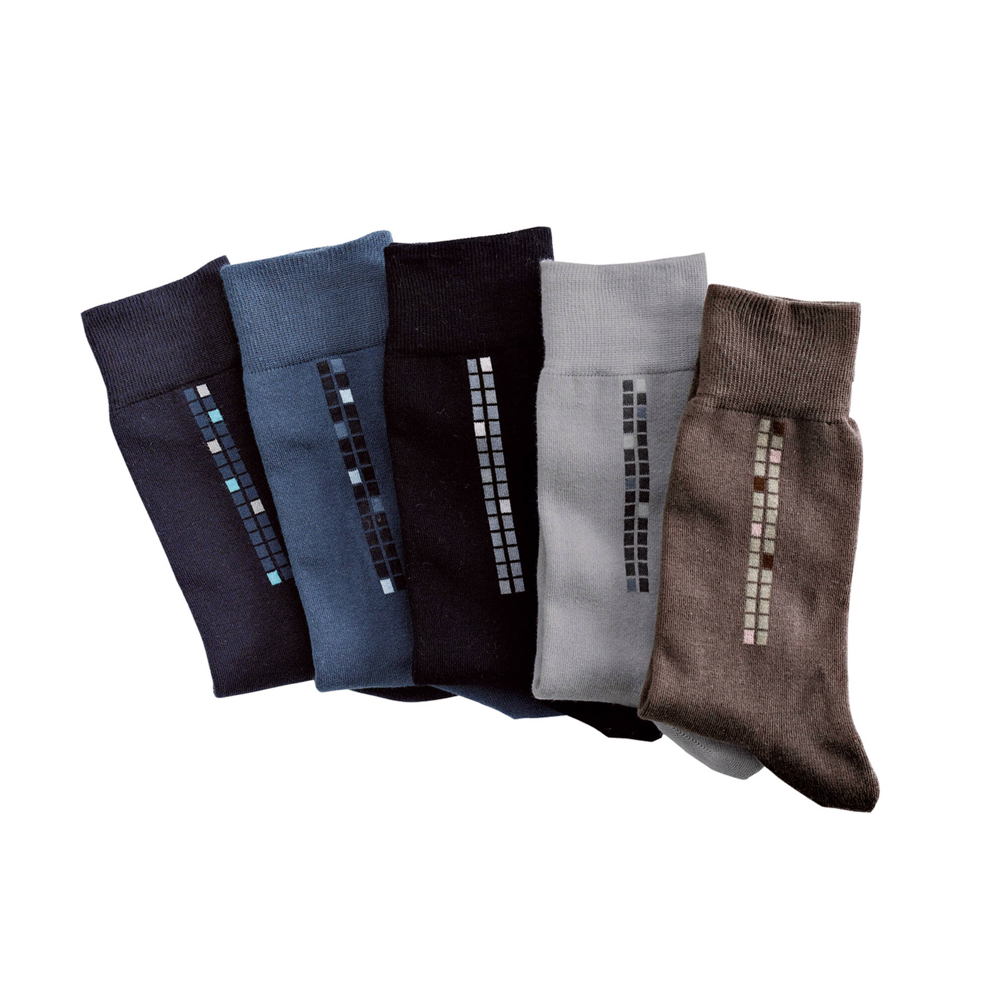Mi-chaussettes motif carreaux - lot de 5 paires