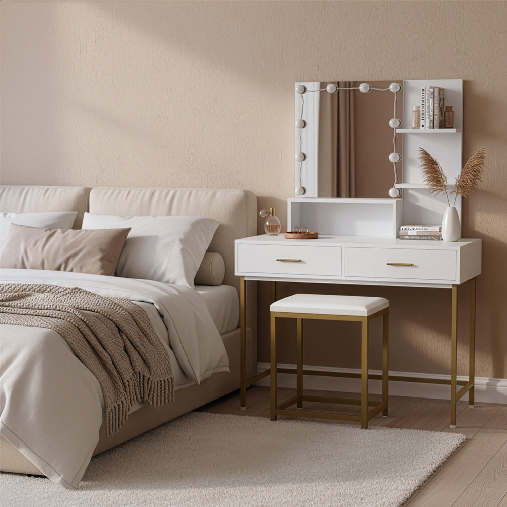 Home Deluxe kaptafel KASIA wit/goud