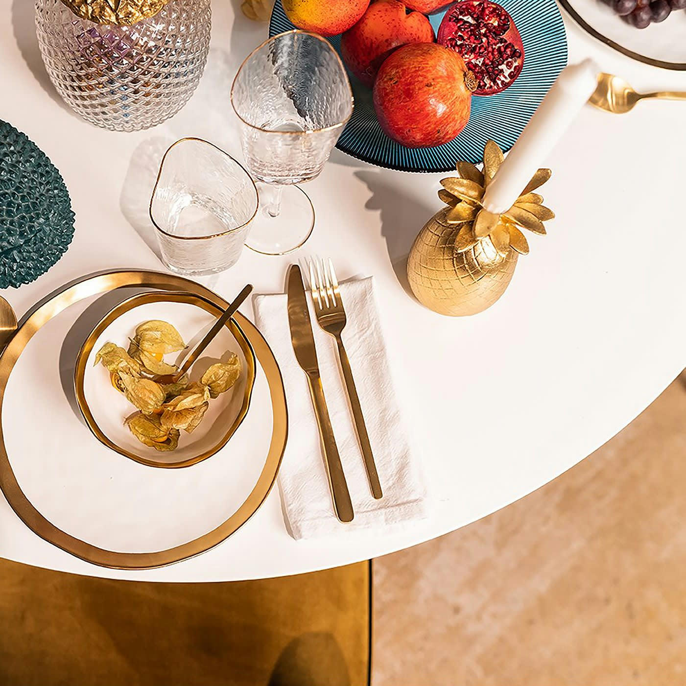 PINEAPPLE - Bougeoir ananas doré Kare Design