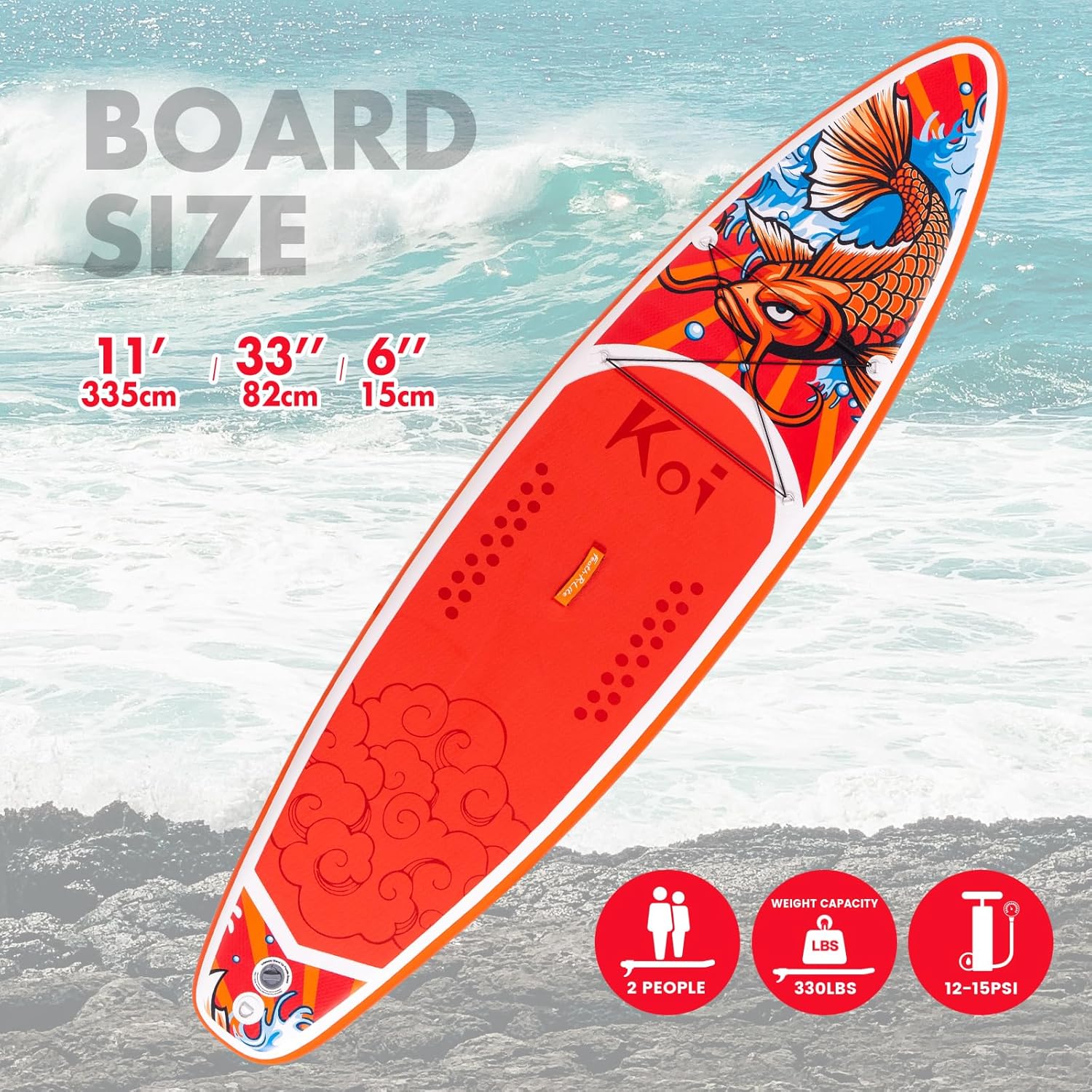 FunWater Aufblasbares Stand Up Paddle Board Surfbrett SUP Komplettes Paddleboard Zubehör Verstellbares Paddel, Pumpe, ISUP Reiserucksack, Leine, wasserdichte Tasche, Erwachsene Paddelboard