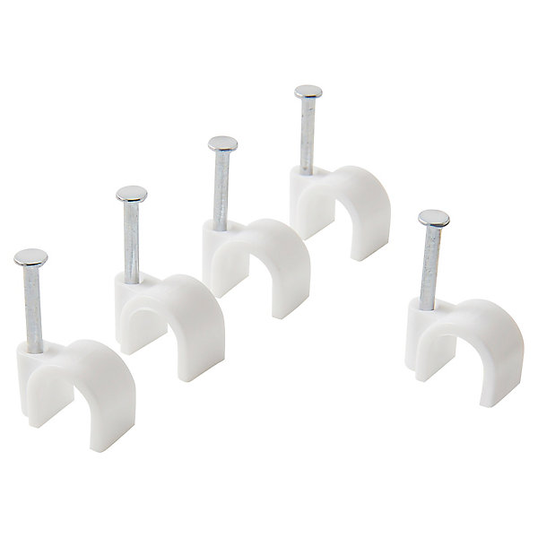 100 cavaliers ronds en nylon DIALL ø 8 à 9 mm blanc