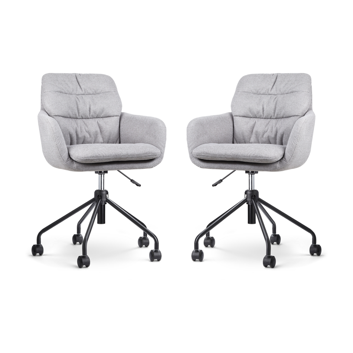 Nolon Nout-Mia Bureaustoelen Set van 2 - Beige - Zwart Onderstel