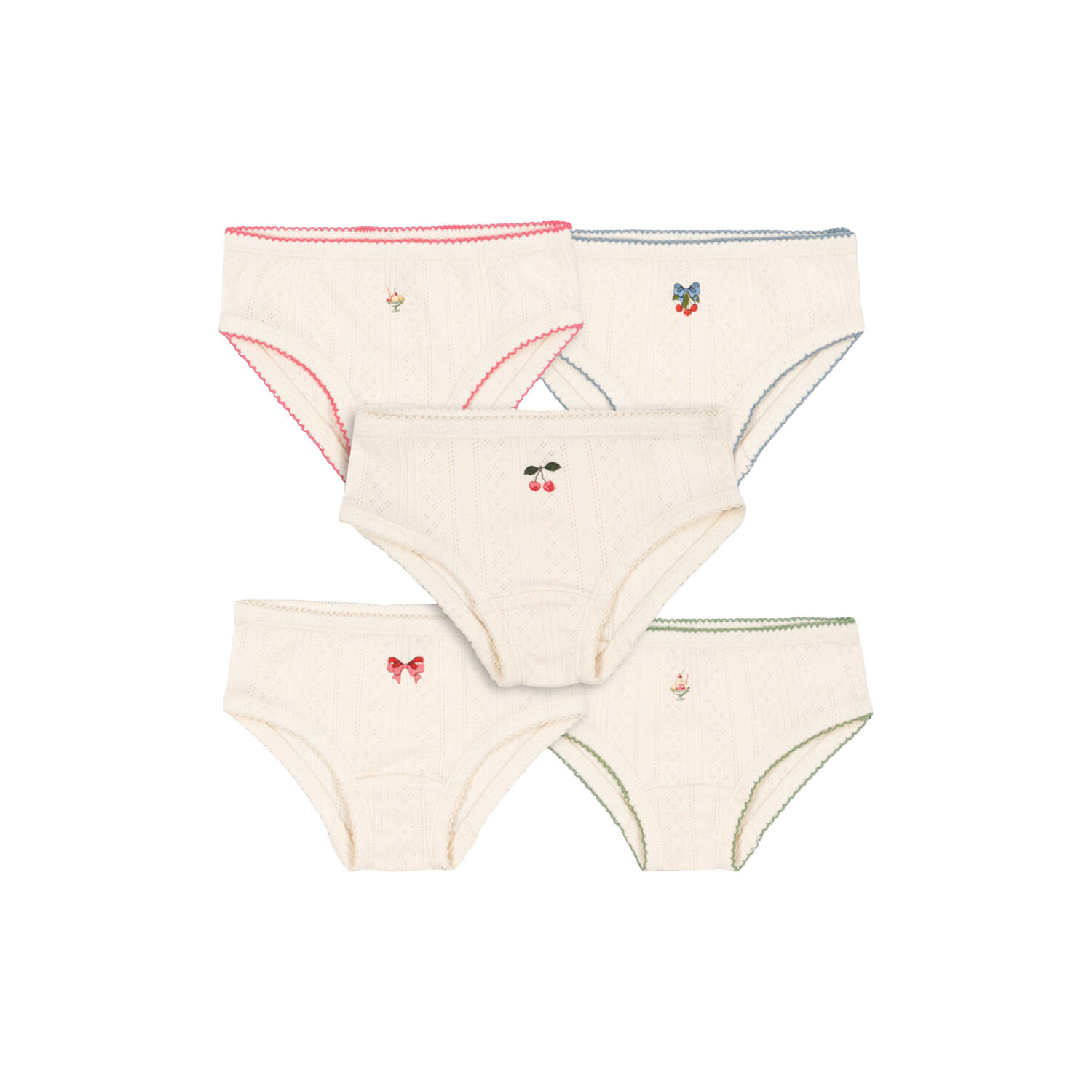 Minna 5 Pack Girl Underpants, antique white