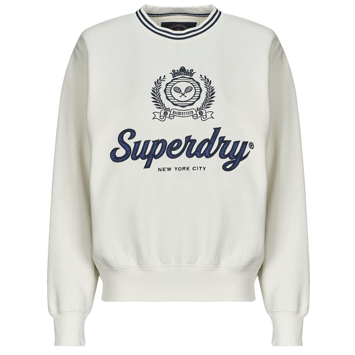Superdry - COUNTRY CLUB LOOSE CREW - White