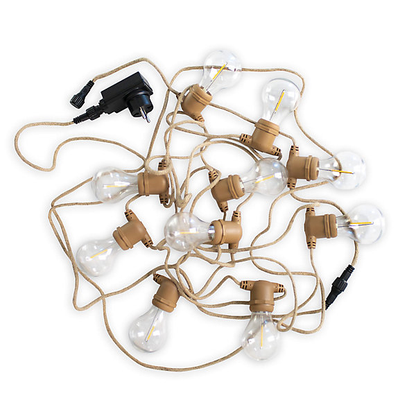 Guirlandes lumineuses LED Allegra naturel E27 350lm 2W IP44 blanc chaud New Garden