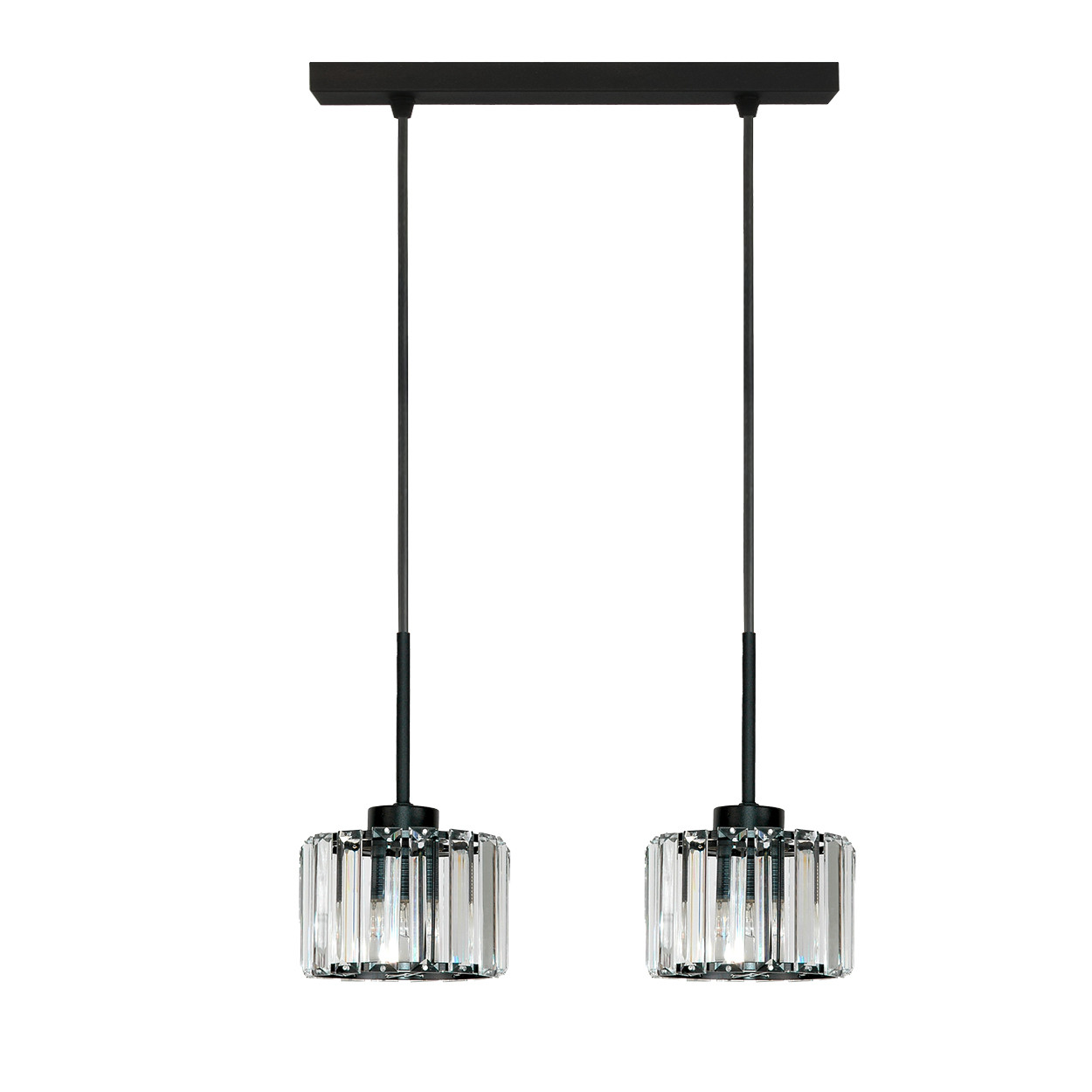 Lampa wisząca EDYLIT kryształowy klosz glamour nad stół 2xE27 OMENA 14-958